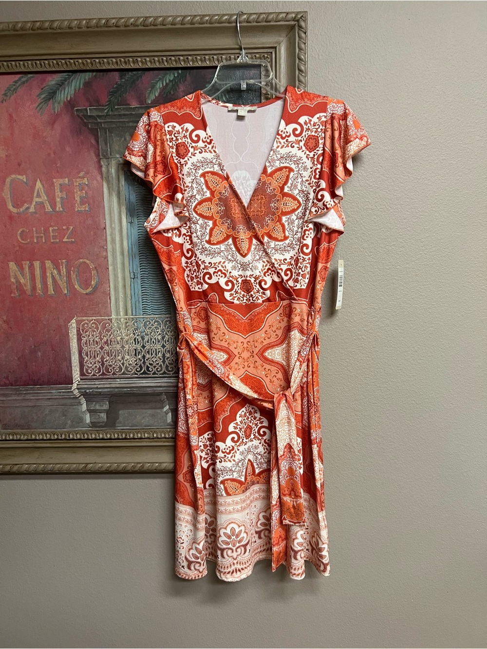 Sunny Leigh Orange Paisley Wrap Dress